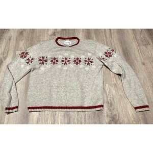 Christopher & Banks Embroidered Snowflake Sweater‎ Holiday Winter Size M